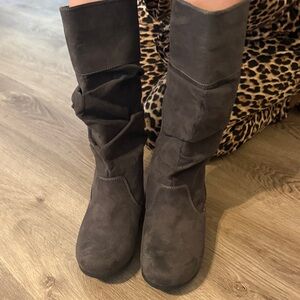 St. John's Bay Dark Gray Heeled Boots